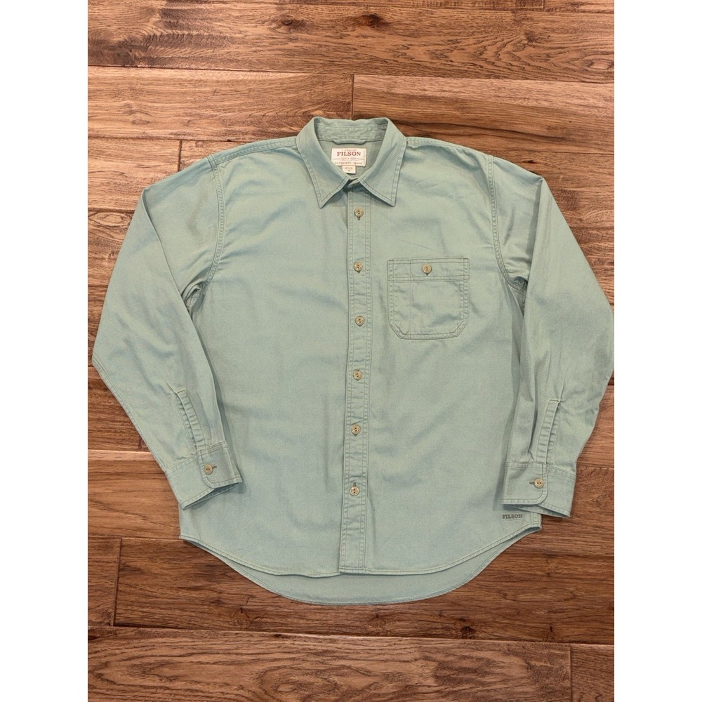 Vintage C.C Filson Cotton Button-Up Shirt Flint Green Men's Size Medium